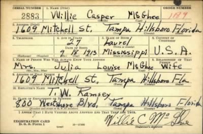 Thumbnail for Willie Casper > McGhee, Willie Casper