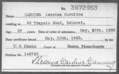 Thumbnail for 1933 > CANNING Lexcina Caroline