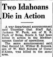 Thumbnail for Park, Jackson W._Idaho Statesman_Boise_Fri_21 April 1944_Pg 18.JPG