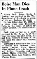 Thumbnail for Park, Jackson W._Idaho Statesman_Boise_Wed_29 March 1944_Pg 14.JPG