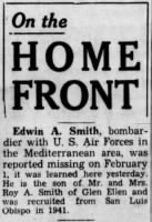 Thumbnail for Smith, Edwin A_The Press Democrat_Santa Rosa, CA_Tues_14 March 1944_Pg 1.JPG