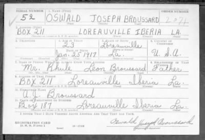 Thumbnail for Oswald Joseph > Broussard, Oswald Joseph