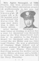 Thumbnail for Szczygiel, Joseph Frank_Detroit Free Press_MI_Sat_15 April 1944_Pg 5_Clip.JPG