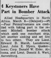 Thumbnail for Wert, Donald S._Harrisburg telegraph_PA_Tues_09 March 1943_Pg 1.JPG