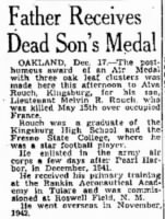 Thumbnail for Rouch, Melvin R._Fresno Bee Republican_CAL_Fri_17 Dec 1943_Pg 15.JPG