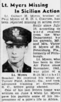 Thumbnail for Myers, Gilbert H_Pittsburgh Press_Tues_10 Aug 1943_Pg 2.JPG