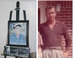 Thumbnail for Larry Bryan with his portrait-his brother Glen painted for him.png