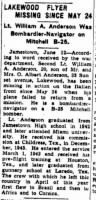 Thumbnail for Anderson, William A_Dunkirk Evening Observer_NY_Mon_12 Jun 1944_Pg 4.JPG