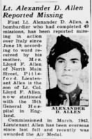 Thumbnail for Allen, Alexander D_Democrat and Chronicle_Rochester, NY_Thurs_29 Jun 1944_pg 15.JPG