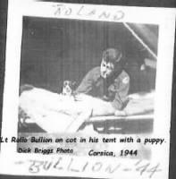 447 Rollo Bullion, Tent w-Puppy, Corsica,'44 Briggs Photo.jpg
