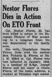 Thumbnail for Nestor Flores Dies in Action On ETO Front Torrance Herald Apr 261945 clip.png