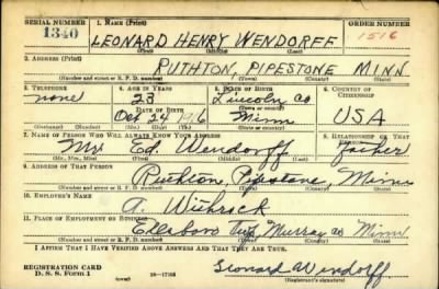 Thumbnail for Leonard Henry > Wendorff, Leonard Henry