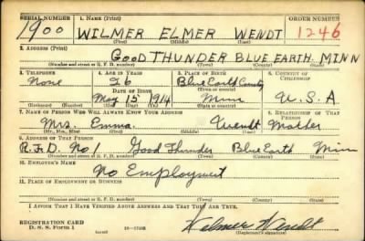 Thumbnail for Wilmer Elmer > Wendt, Wilmer Elmer