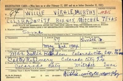 Thumbnail for Willie Virgle > Murphy, Willie Virgle