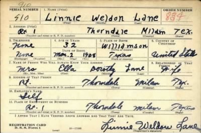 Thumbnail for Linnie Weldon > Lane, Linnie Weldon