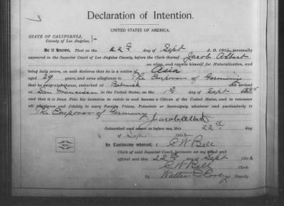 Albert, Jacob > Declaration of Intention (1902)