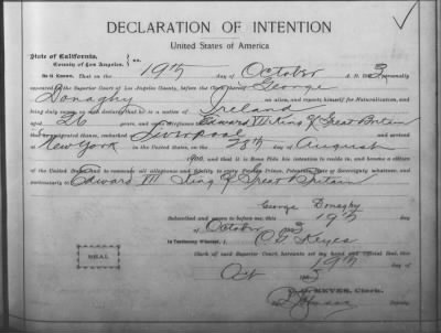 Donaghy, George > Declaration of Intention (1903)