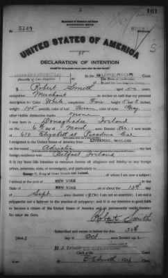 Thumbnail for Smith, Robert > Declaration of Intention (1912)