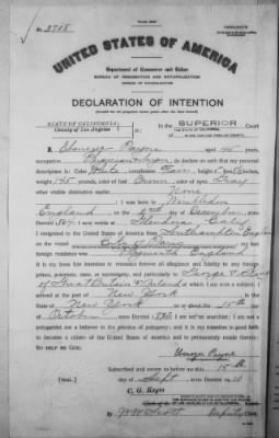 Thumbnail for Payne, Ebenezer > Declaration of Intention (1910)