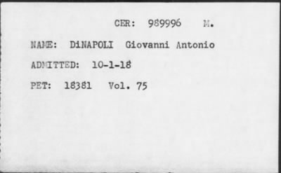 [Illegible] > DiNAPOLI Giovanni Antonio