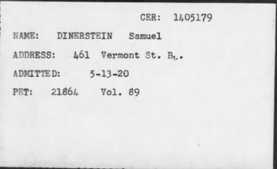 [Illegible] > DINERSTEIN Samuel