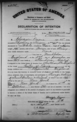 Thumbnail for Payne, Ebenezer > Declaration of Intention (1910)