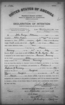 Thumbnail for Althouse, John George > Declaration of Intention (1909)