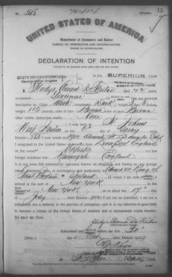 Thumbnail for De Freitas, Gladys Eleanor > Declaration of Intention (1907)