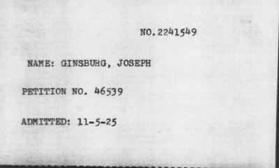 [Illegible] > GINSBURG, JOSEPH