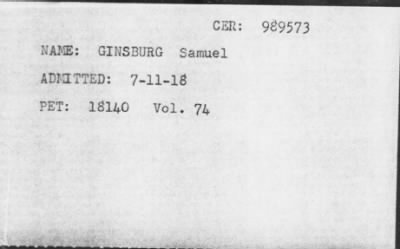 Thumbnail for [Illegible] > GINSBURG Samuel