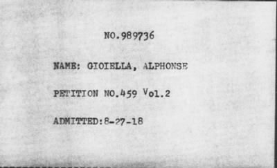 [Illegible] > GIOIELLA, ALPHONSE