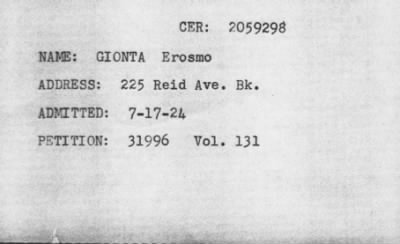 [Illegible] > GIONTA Erosmo