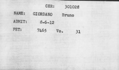 [Illegible] > GIORDANO Bruno