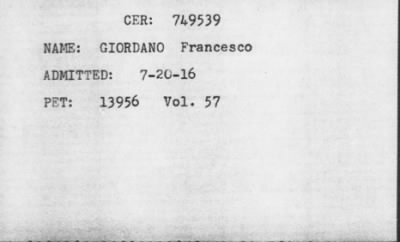 [Illegible] > GIORDANO Francesco