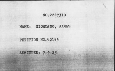 [Illegible] > GIORDANO, JAMES