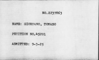 [Illegible] > GIORDANO, TOMASO