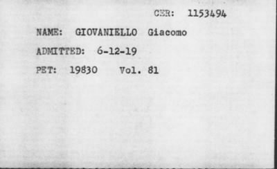 [Illegible] > GIOVANIELLO Giacomo