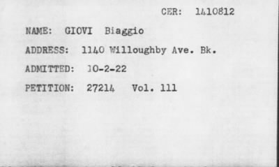 [Illegible] > GIOVI Biaggio