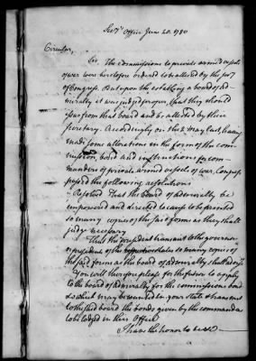 An account of commisssions for private armed vessels received and forwarded to the several States, 1779-83.