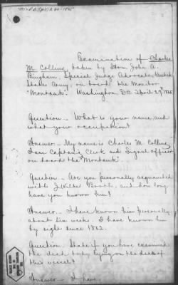 Letters Received and Statements of Evidence Collected by the Military Commission, pages 1-53