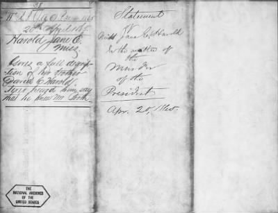 Thumbnail for Letters Received and Statements of Evidence Collected by the Military Commission, pages 1-53