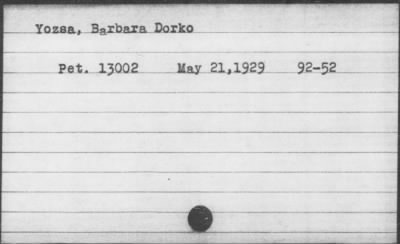 Thumbnail for 1929 > Yozsa, Barbara Dorko