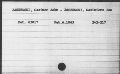 1963 > JASZEWSKI, Casimer John