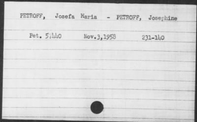 1958 > PETROFF, Josefa Maria