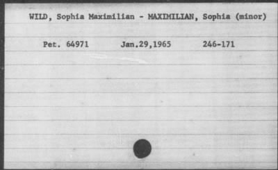 Thumbnail for 1965 > WILD, Sophia Maximilian