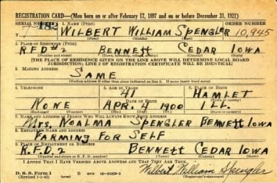 Thumbnail for Wilbert William > Spengler, Wilbert William (1900)