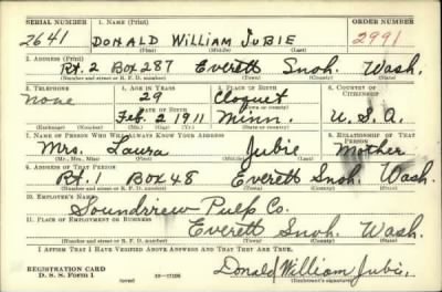 Thumbnail for Donald William > Jubie, Donald William (1911)