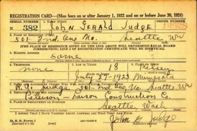 Thumbnail for John Gerald > Judge, John Gerald (1923)