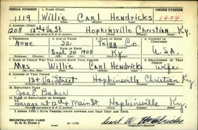 Thumbnail for Willie Carl > Hendricks, Willie Carl (1908)