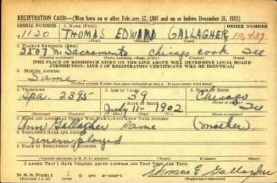 Thumbnail for Thomas Edward > Gallagher, Thomas Edward (1902)